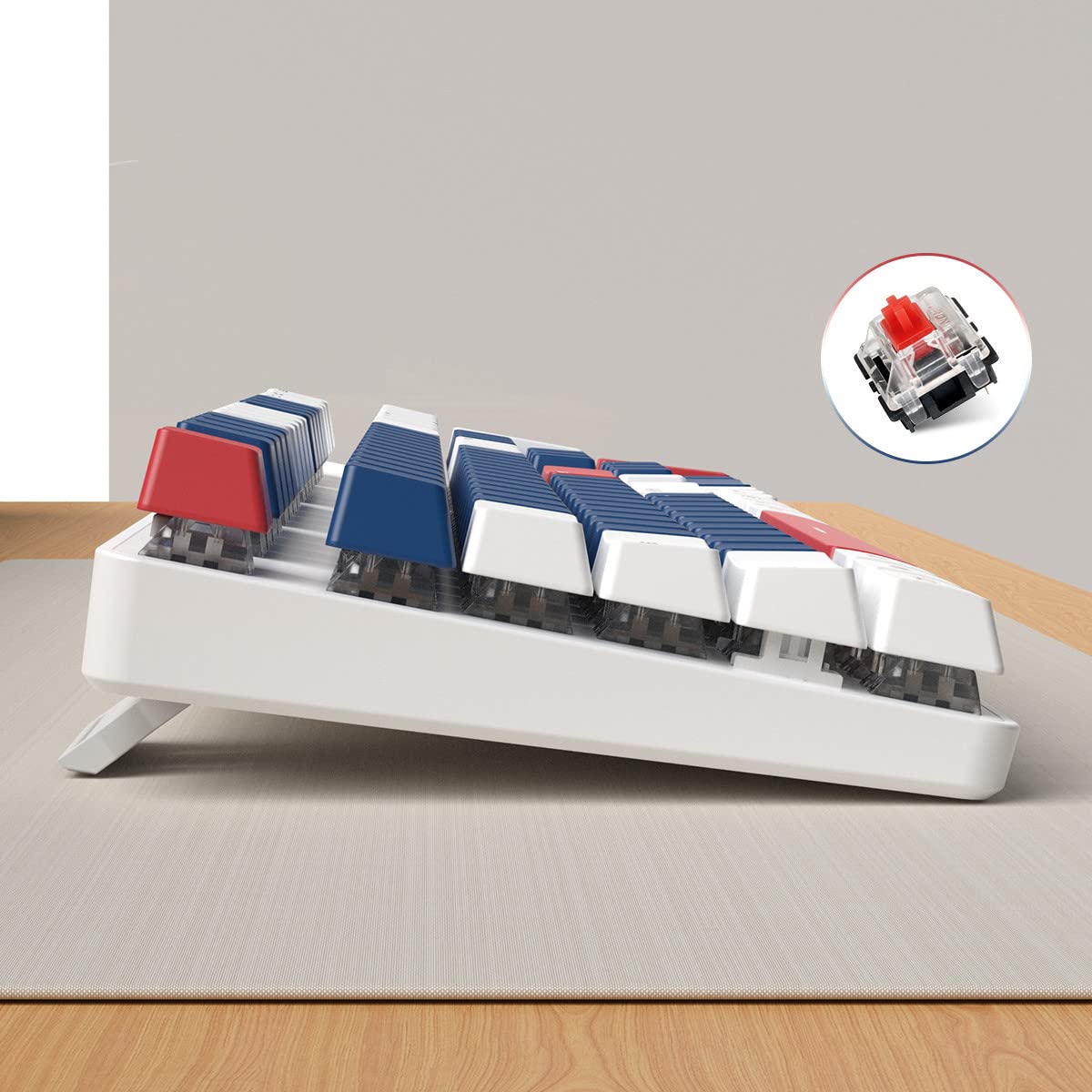 104 Keys Full Size Mechanical Gaming Keyboard | Red Switch Blue/White/Red Combo Color Computer Keyboards | 104 Keys US Layout Wired Mechanical PC Gaming Keyboard | Light Up Wired Clicky Keyboards - Image 3