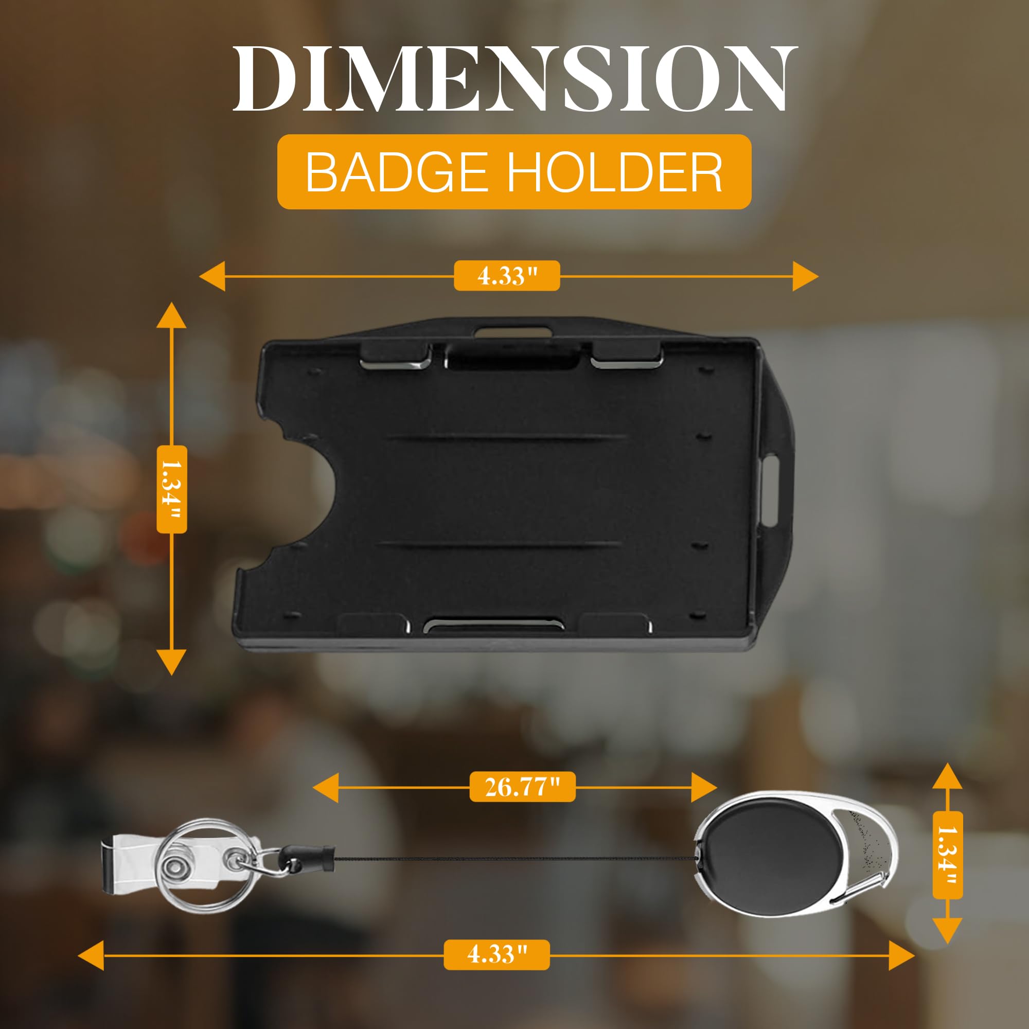 2 Pack of Hard Plastic ID Badge Holder with Adjustable Retractable Clip Lanyards for ID Badges | Heavy Duty Badge Holder | Credit Card Holder, Student ID Card Holder - Image 6