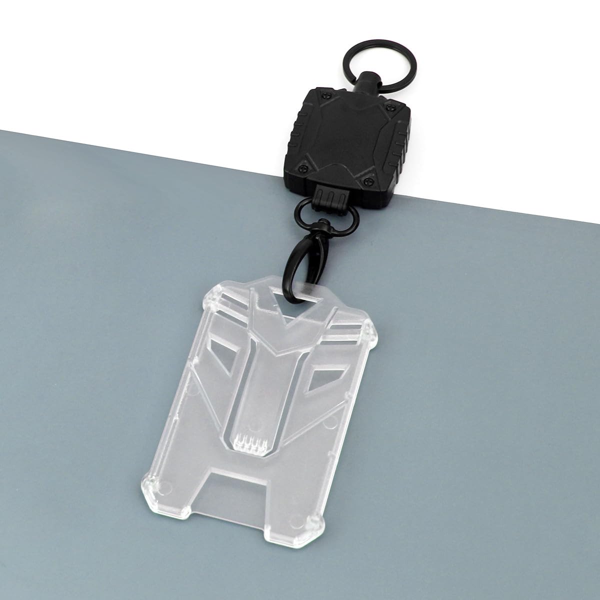 2 Pack of Hard Plastic ID Badge Holder with Retractable Lanyard | Heavy Duty Badge Reel with Flexible Wire, Card Holder Retractable Clip and Lanyards for ID Badges | Work ID Holder, White - Image 5