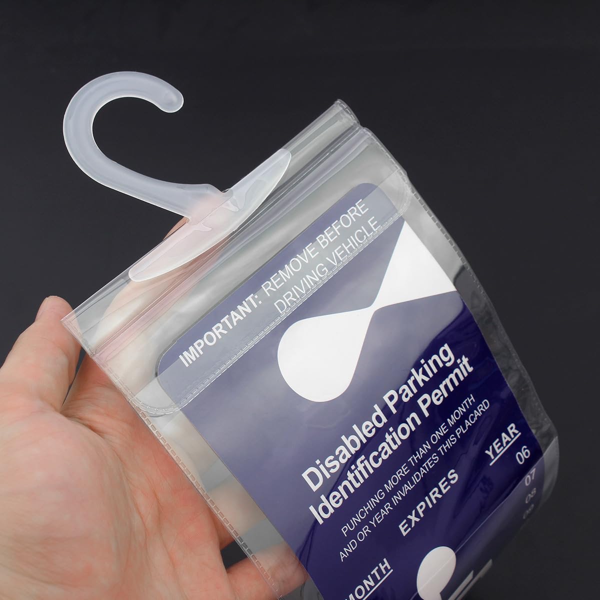 2 Pack Portable Handicap Placard Holder | Disability Placard Holder for Car | Parking Permit Protector with Hanger, Handicap Parking Sign for Disabled Person - Image 4