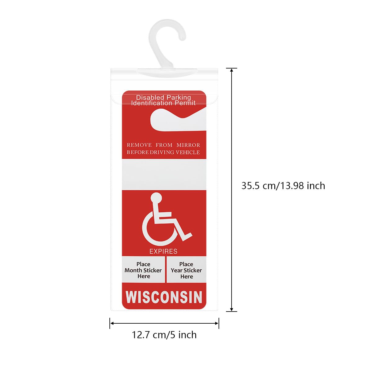 2 Pack Portable Handicap Placard Holder | Disability Placard Holder for Car | Parking Permit Protector with Hanger, Handicap Parking Sign for Disabled Person - Image 5