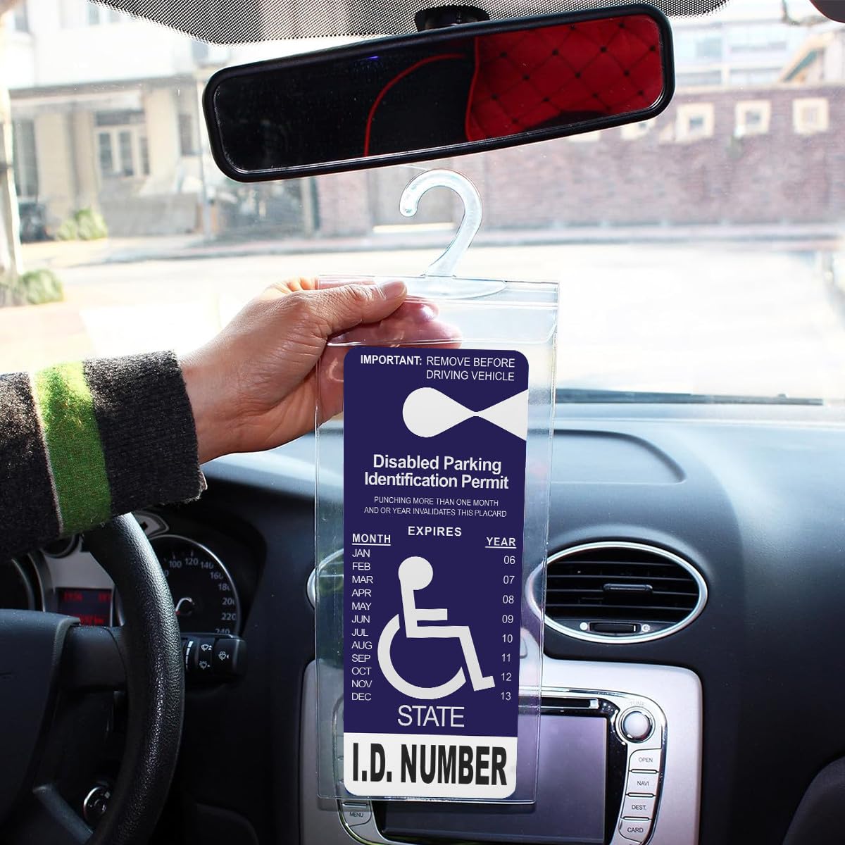 2 Pack Portable Handicap Placard Holder | Disability Placard Holder for Car | Parking Permit Protector with Hanger, Handicap Parking Sign for Disabled Person - Image 7