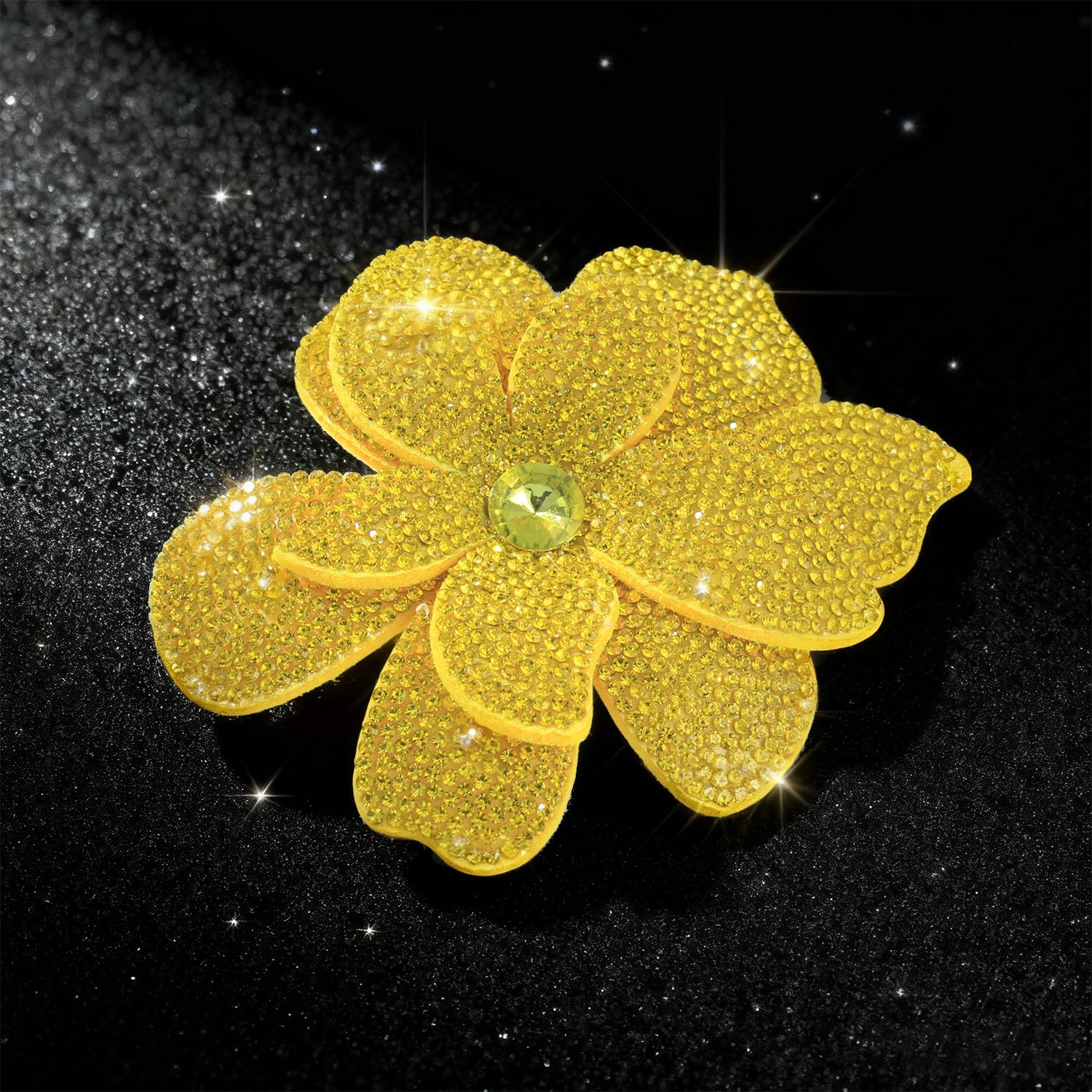 3.74 Inches Rhinestone Camellia Flower Brooch Pins & Hair Clips for Women Elegant Created Crystal Lapel Pin Brooches Wedding Party - Image 3