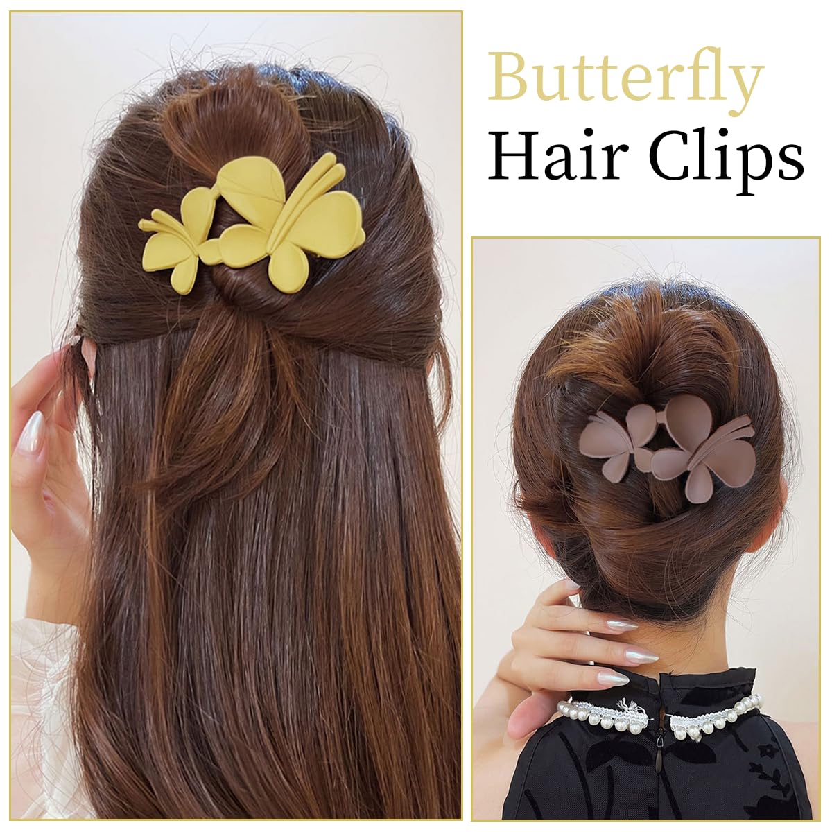 6 Pcs Butterfly Flat Hair Clips for Women | Non Slip Strong Hold Large Flat Claw Clips for Thick & Thin Fine Hair's | Durable Plastic & Multi Color Barrettes, Elegant Hair Accessories for Women, 4.25 - Image 7