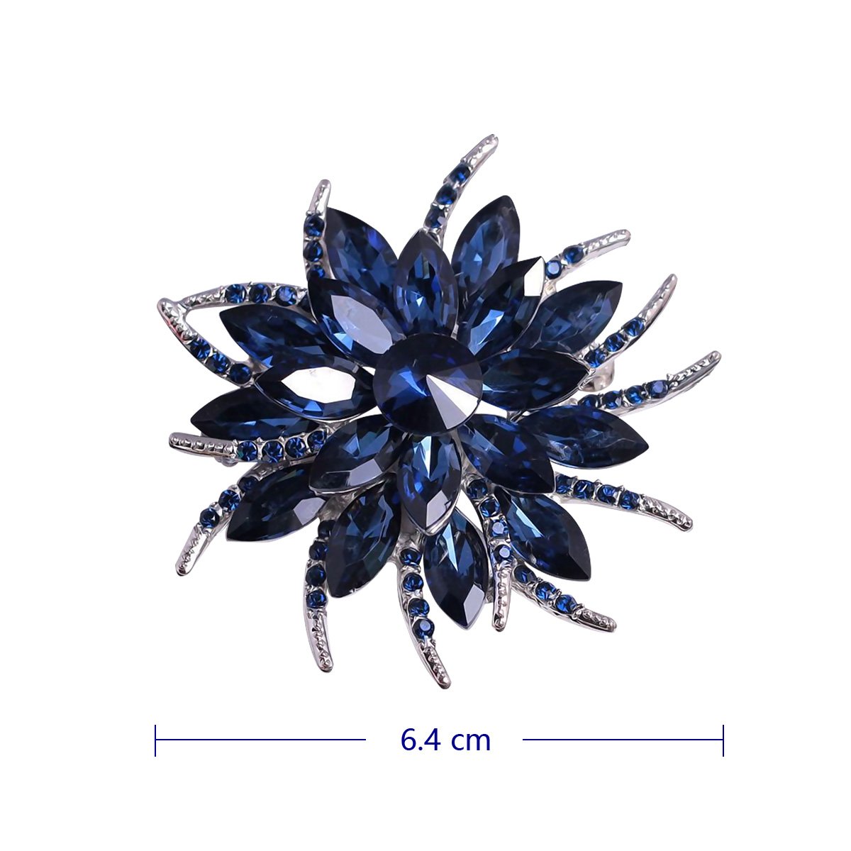 Crystal Floral Brooch for Women | Rhinestone Brooches Fashion Jewelry | Vintage Wedding Party Pins | Women's Clothing Accessories | Blue Wreath Design - Image 7
