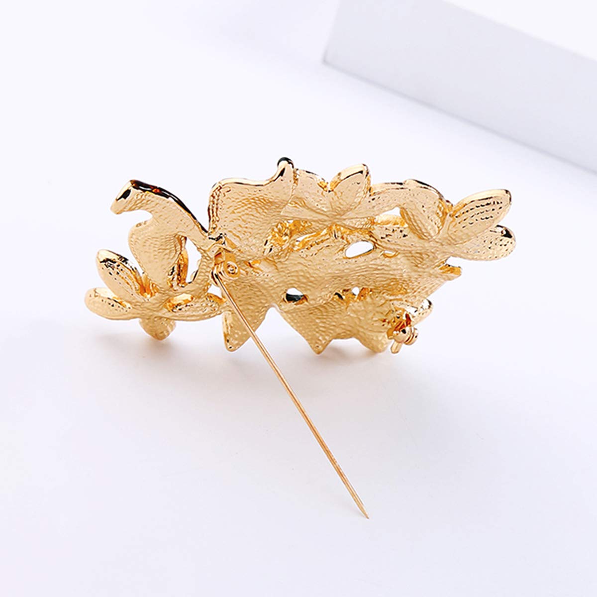 Merdia Bouquet Brooch Pin Green Leaves Flower Brooches Plant Brooch for Women, Girls - Image 4