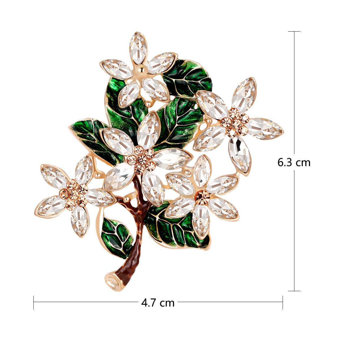 Merdia Bouquet Brooch Pin Green Leaves Flower Brooches Plant Brooch for Women, Girls - Image 5