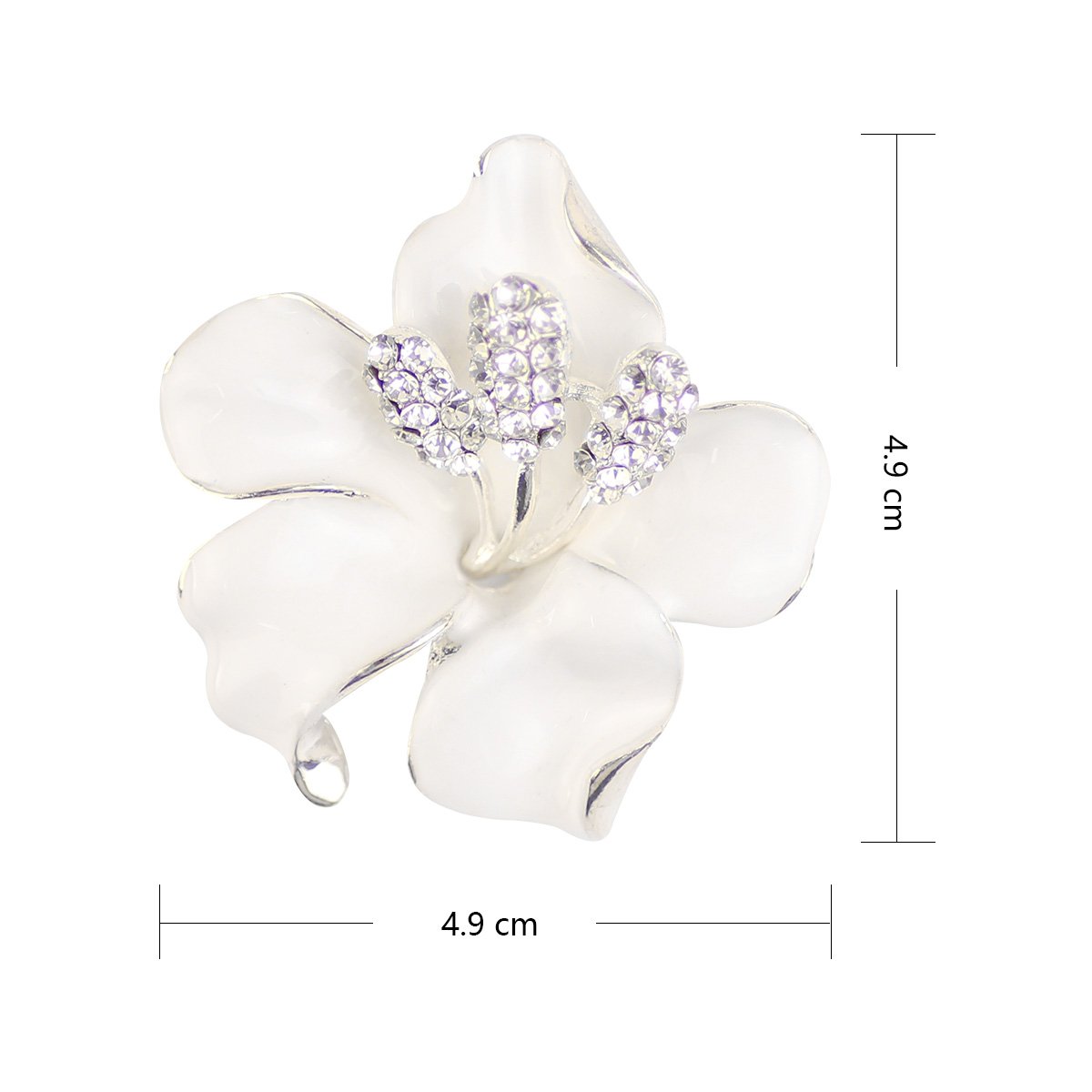 Merdia Brooch Pin for Women Flowers Brooch with Created Crystal | Elegant Brooches and Pins for women | Pearl Brooches for women with Flower Pins | Designer Brooch Collar Pins for women, Purple/White/Red, 29.8g - Image 7