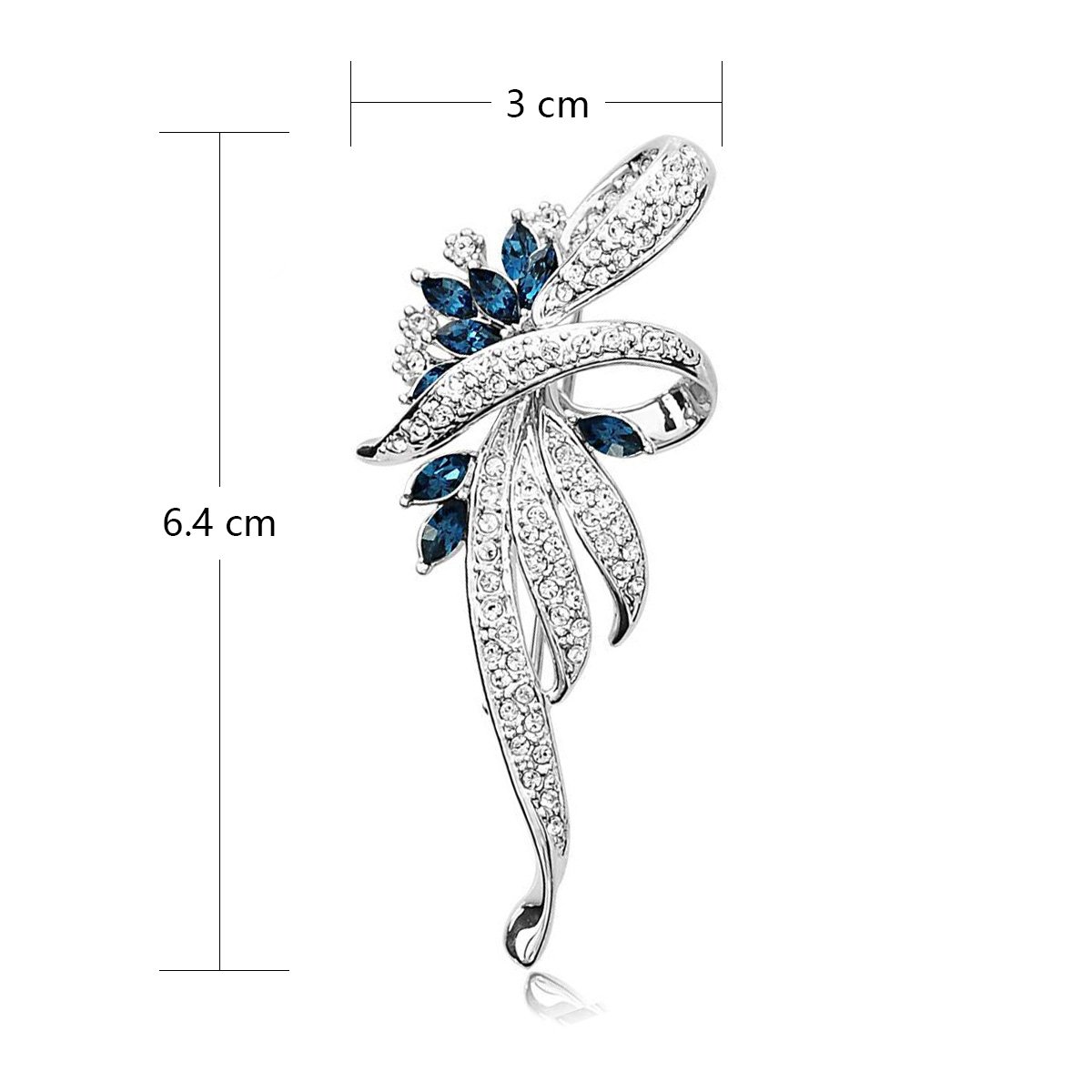 Merdia Created Crystal Brooch Fancy Vintage Style Flower Brooch Pin for Women, girls, ladies with Blue/Purple Created Crystal | Vintage Fashion | Brooches and Pins for Women | Ladies Jewelry - Image 5