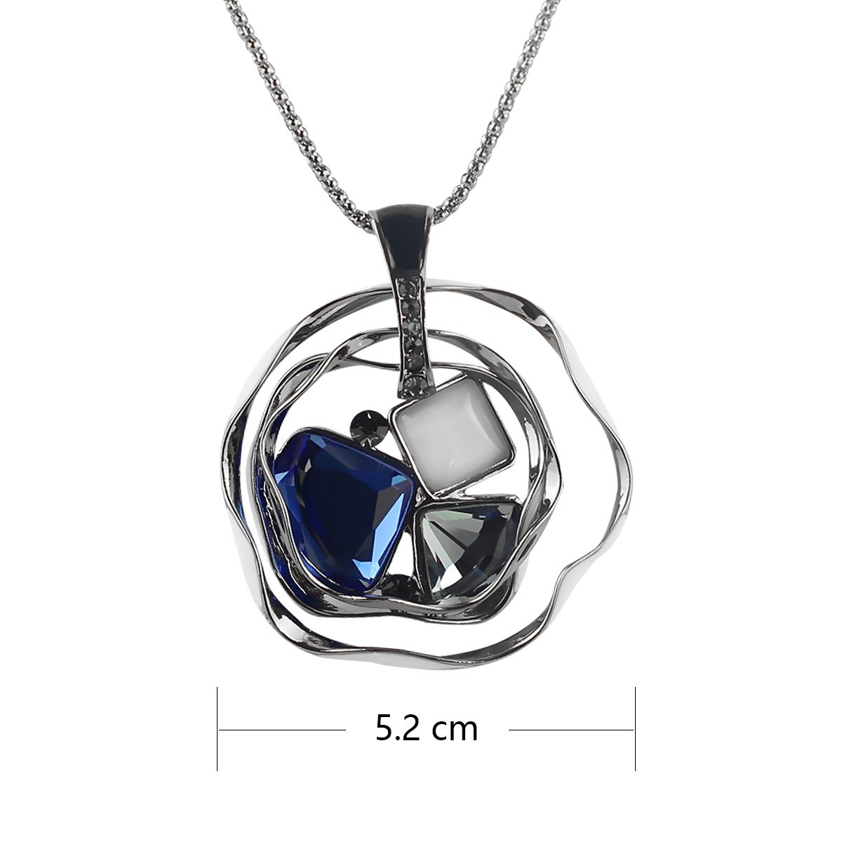 Merdia Created Crystal Necklaces for Women | Elegant Long Chain Pendant Necklaces | Sterling Silver Necklace, Trendy Women’s Jewelry, Long Necklaces | Crystal Gifts for Young Ladies - Image 5