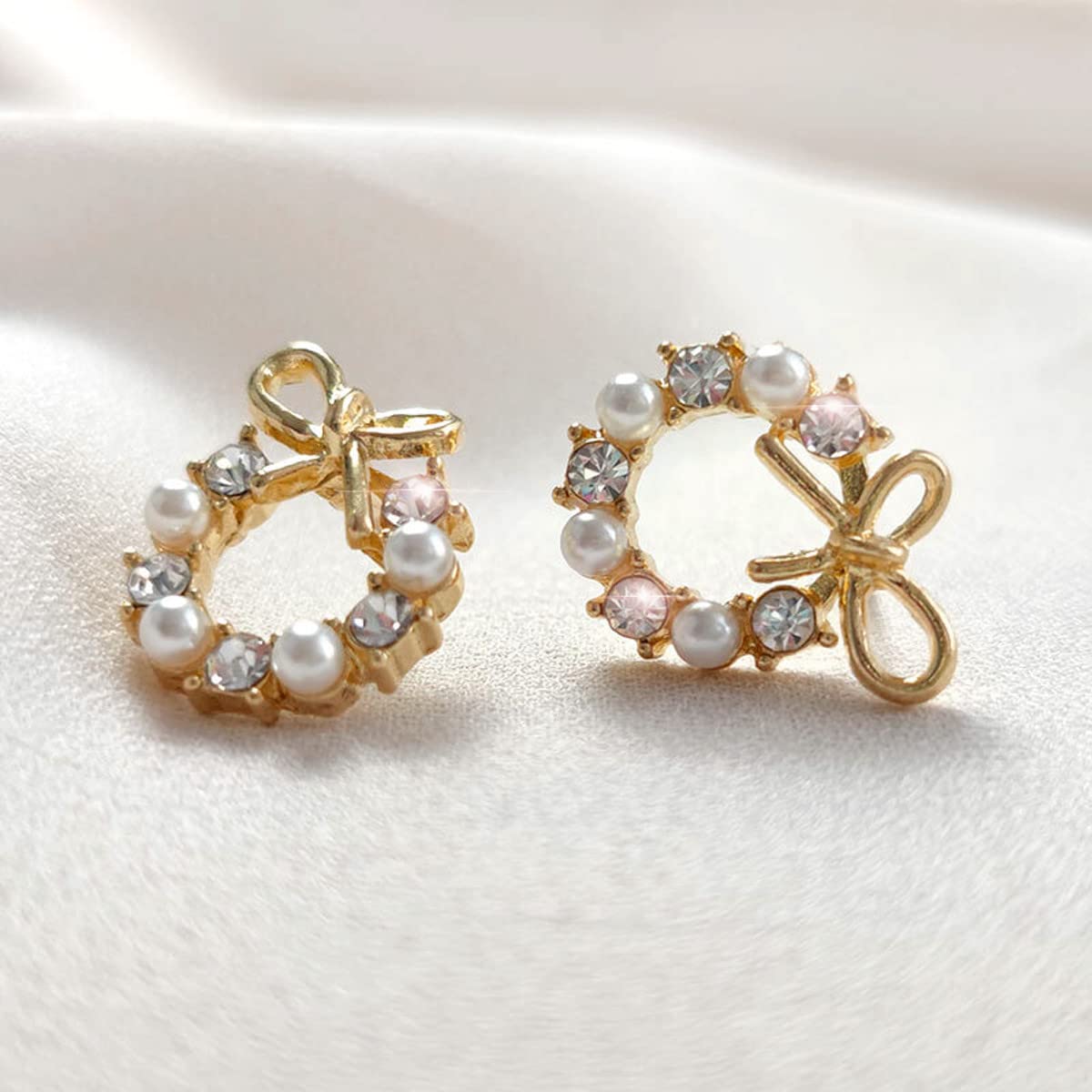 Merdia Dangle Earrings for Women Girls Clasp Hoop Fashion Color Style Eardrop | Pearl Earrings | Earrings for Women Trendy | Bow Earrings | Hoop Earrings | Chandelier Earrings | Crystal Earrings - Image 4