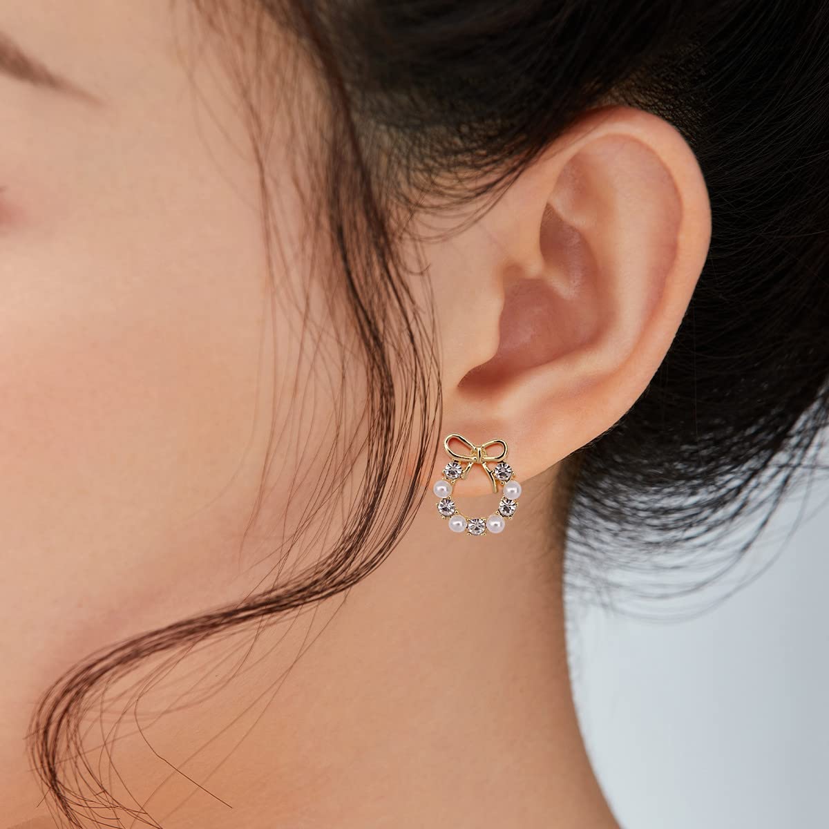 Merdia Dangle Earrings for Women Girls Clasp Hoop Fashion Color Style Eardrop | Pearl Earrings | Earrings for Women Trendy | Bow Earrings | Hoop Earrings | Chandelier Earrings | Crystal Earrings - Image 7