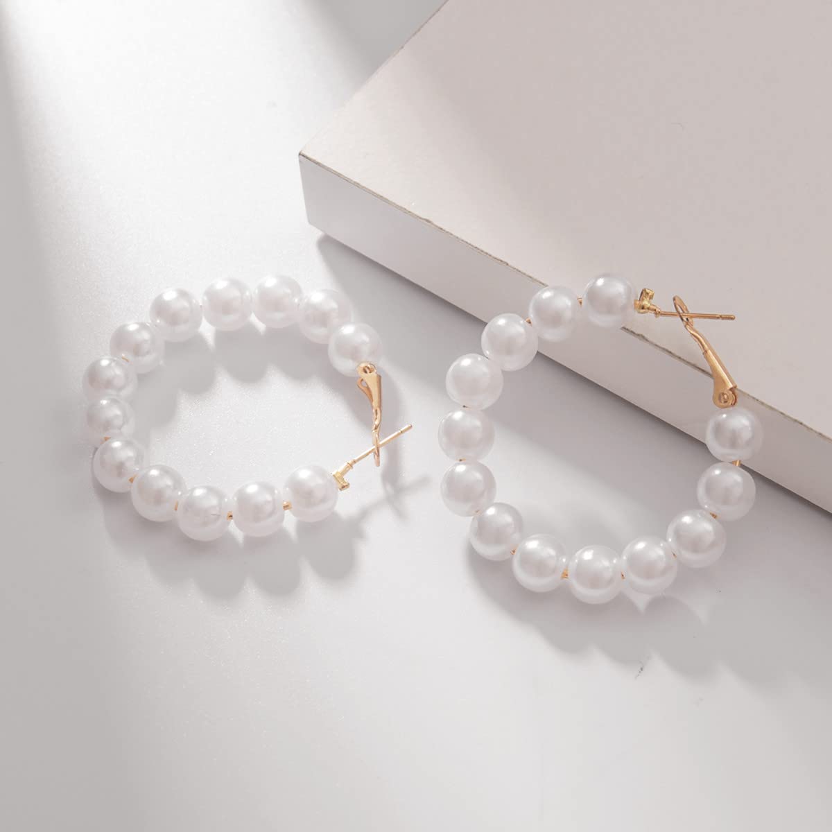 Merdia Dangle Earrings for Women Girls Clasp Hoop Fashion Color Style Eardrop | Pearl Earrings | Earrings for Women Trendy | Bow Earrings | Hoop Earrings | Chandelier Earrings | Crystal Earrings - Image 3