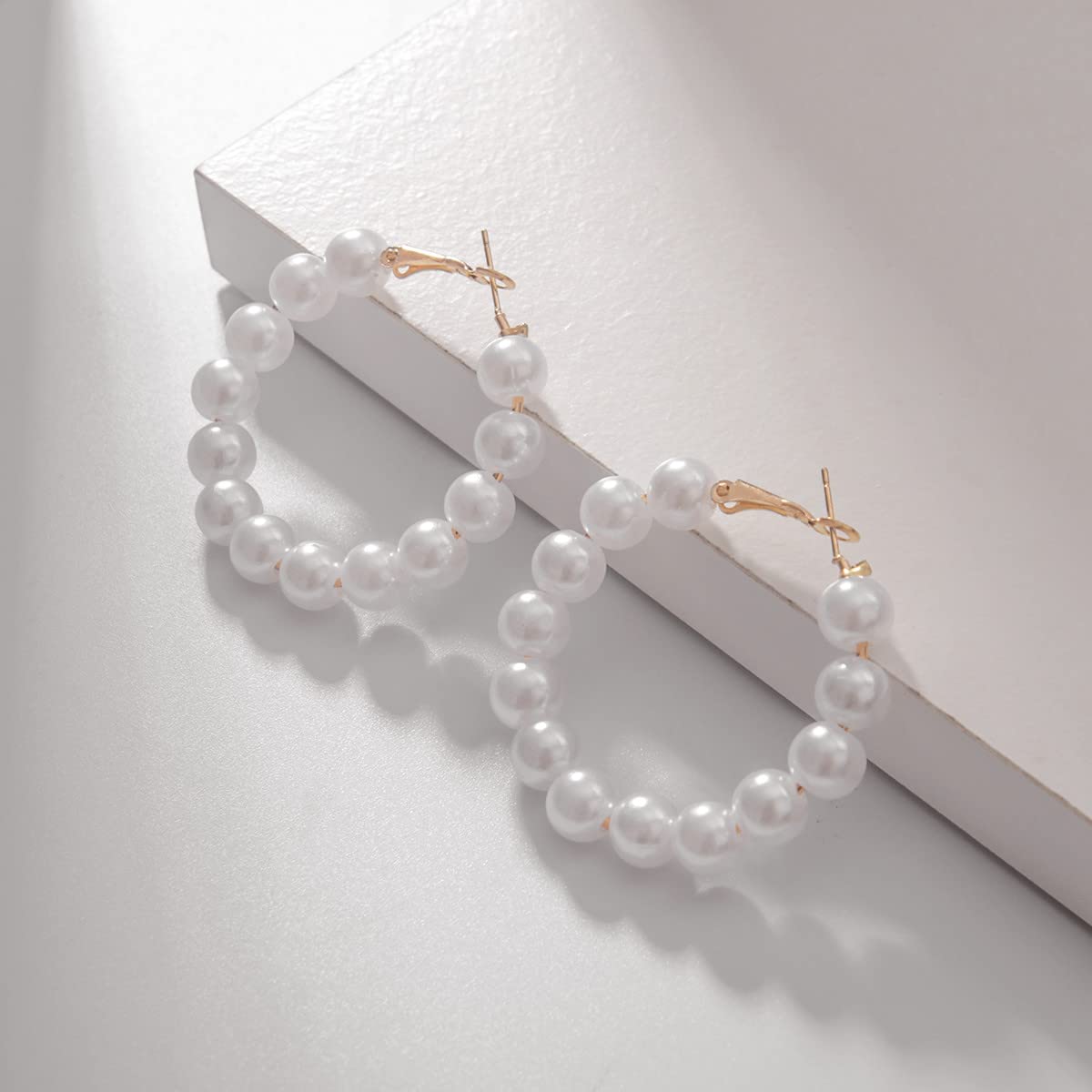 Merdia Dangle Earrings for Women Girls Clasp Hoop Fashion Color Style Eardrop | Pearl Earrings | Earrings for Women Trendy | Bow Earrings | Hoop Earrings | Chandelier Earrings | Crystal Earrings - Image 4