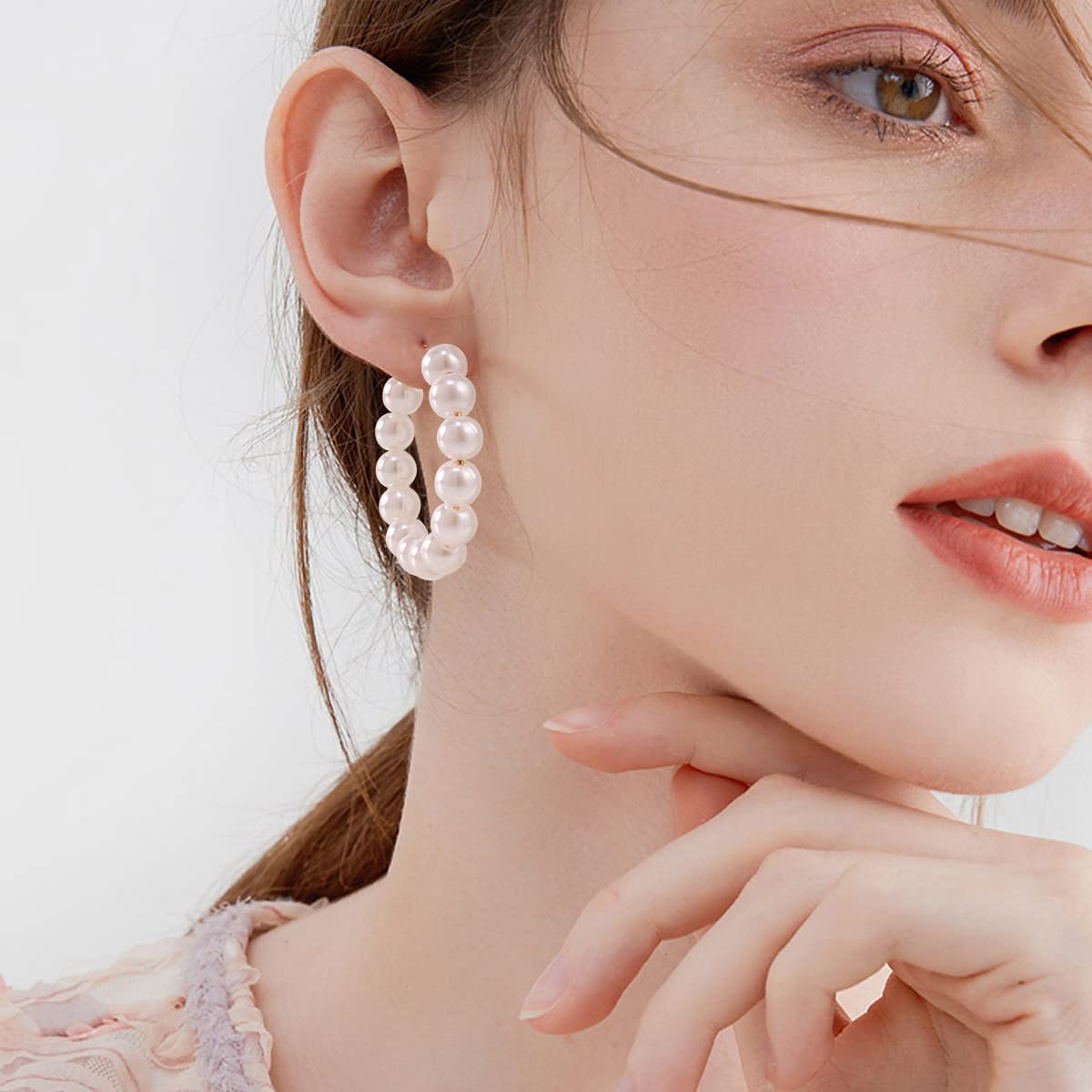 Merdia Dangle Earrings for Women Girls Clasp Hoop Fashion Color Style Eardrop | Pearl Earrings | Earrings for Women Trendy | Bow Earrings | Hoop Earrings | Chandelier Earrings | Crystal Earrings - Image 7