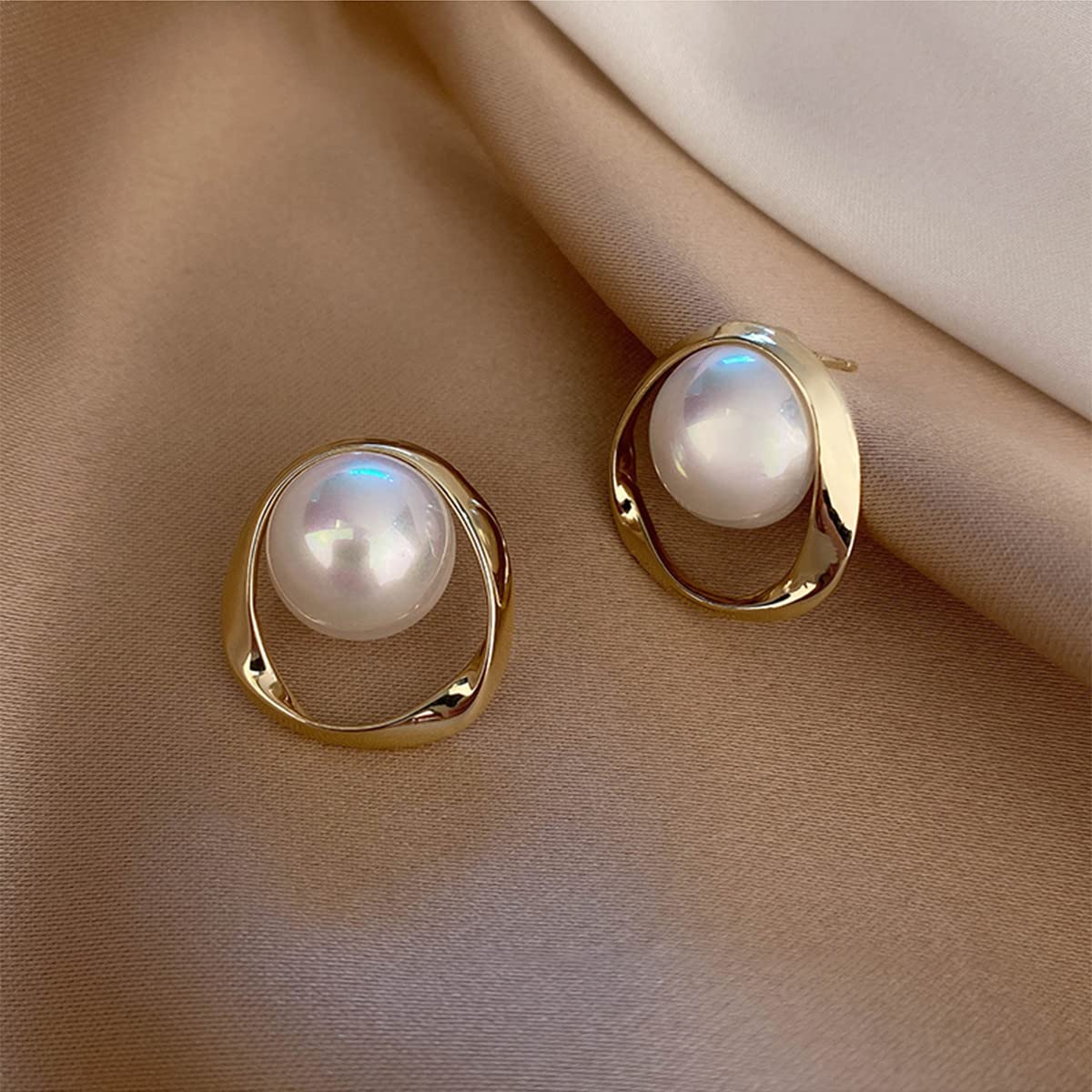 Merdia Dangle Earrings for Women Girls Clasp Hoop Fashion Color Style Eardrop | Pearl Earrings | Earrings for Women Trendy | Bow Earrings | Hoop Earrings | Chandelier Earrings | Crystal Earrings - Image 4