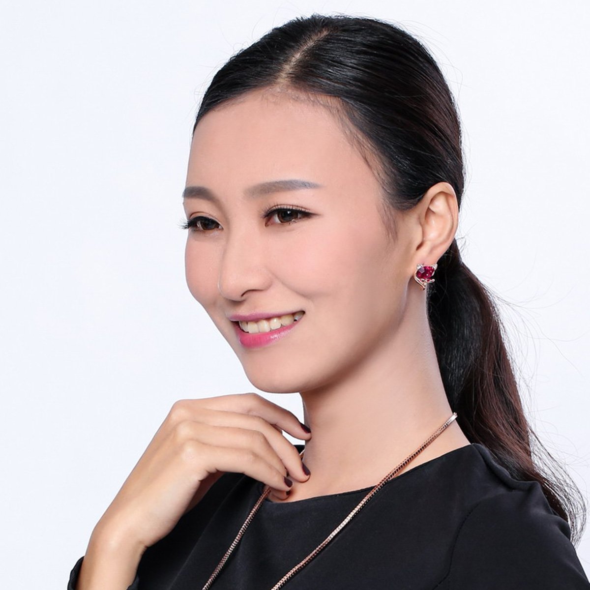 Merdia Earrings Studs Lovely Fox Created Crystal Earrings For women | Earrings for Women Trendy | Women's Jewelry Fashion Earrings | Cute Earings Fine Jewelry | Red Womens Earrings - Image 8