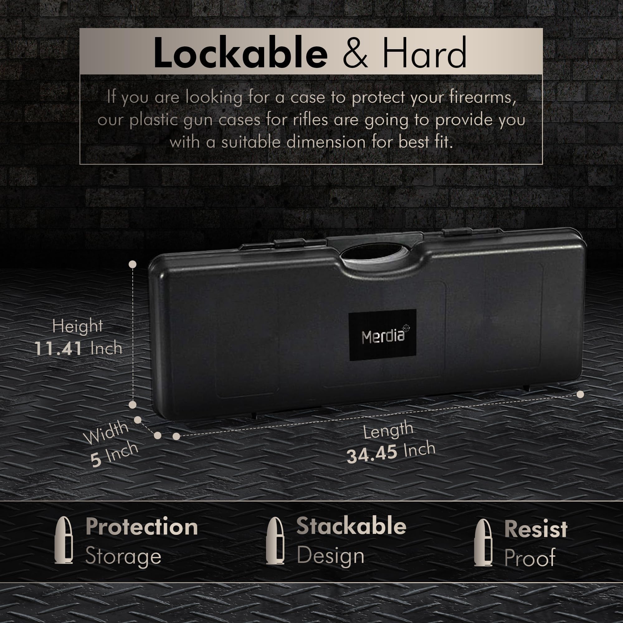 Merdia Gun Case Precision Hard Locking Rifle Cases Ultra Protective Case Intensive Convoluted Foam Shot Gun Case | AR Accessories | Rifle Bag | Hard Gun Cases for Rifles | Shotgun Case - Image 4