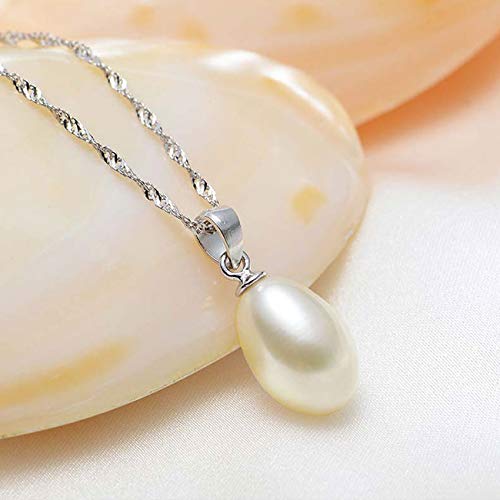 Merdia Sterling Silver Drop Shape Freshwater Cultured Pearl Necklace | Women's Pearl Pendant Necklace | Silver Jewelry - Image 7