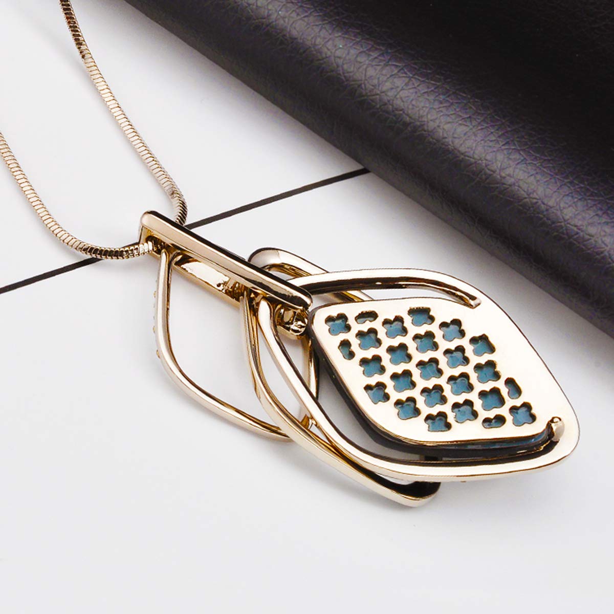 Merdia Triple Layer Pendant Necklace Long Statement Pendant Necklace Long Sweater Chain | Long Necklaces for Women | Summer Necklaces | Jewelry for Girls | Boho Necklaces for Women - Image 3