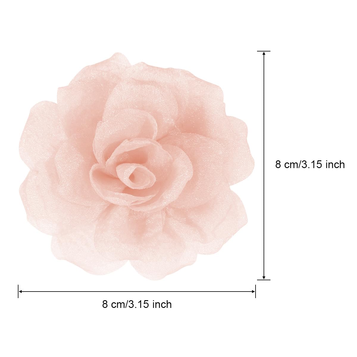 Rose Flower Brooches and Pins for Hair | Beige Brooches for Women with Hair Clip | Hair Clips & Flower Clips for Hair | Lapel Hair Clips for Women | 3.1 Inches, Beige - Image 4