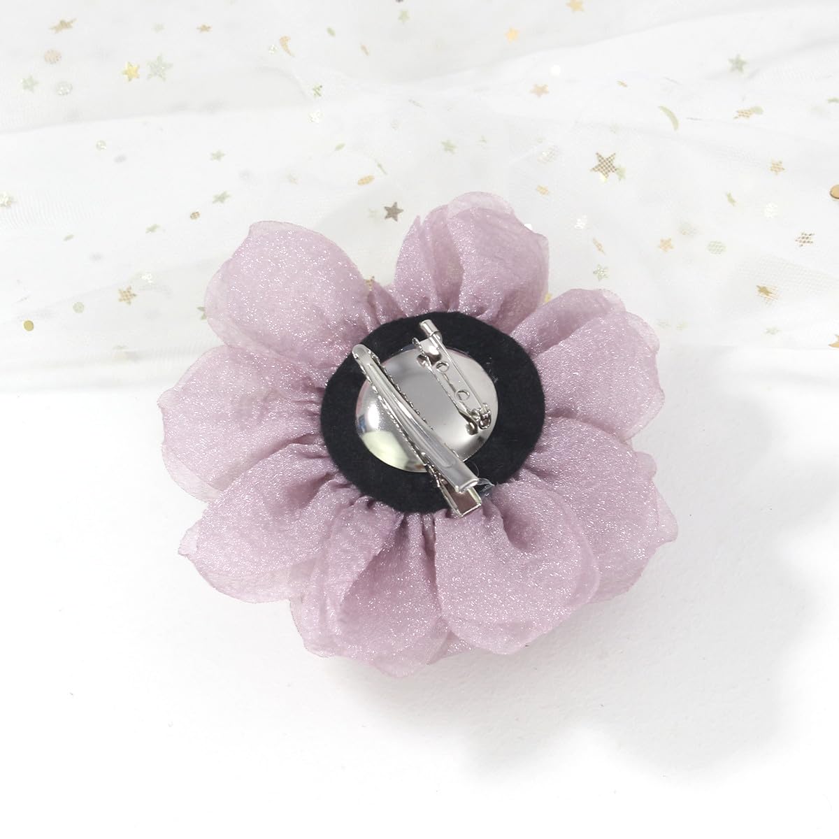 Rose Flower Brooches and Pins for Women, Lavender Brooch with Hair Clip, Hair Pins for Styling, Flower Clips for Hair, Lapel and Hat Pins, 4.3 Inches - Image 3