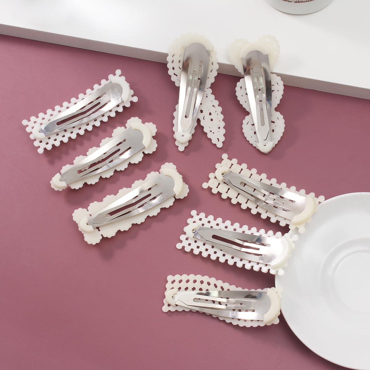 Simulated Pearl Hair Clips for Women | Cute Shapes Barrettes & Hair Clips for Women | Alligator Clips Hair Accessories for Short or Thick Hair | Fashion Hair Clips, White 8 Pcs - Image 5
