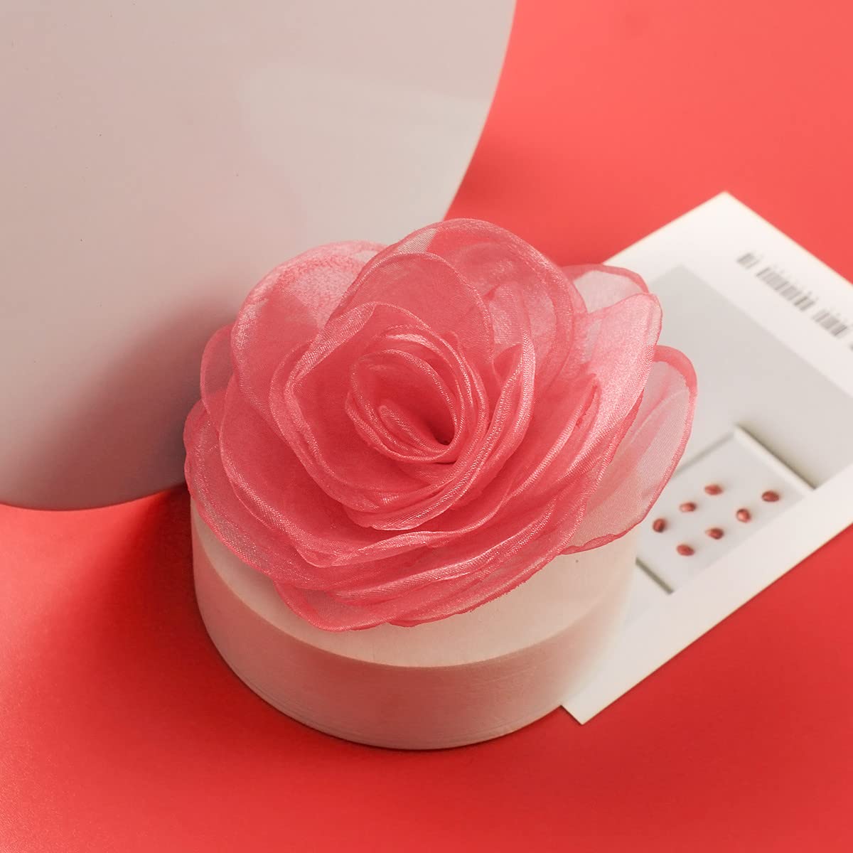 Women's Lovely Flower Hair Clip Rose Brooches | Light Orange Floral Pin for Hats and Accessories - Image 3